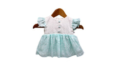Infant Girls Aqua Ruffled Frock
