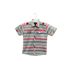 Boy's White & Blue Shirt With Sando