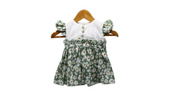 Infant Girls Green & White Floral Frock
