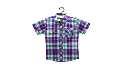 Boys Purple Plaid Check Shirt