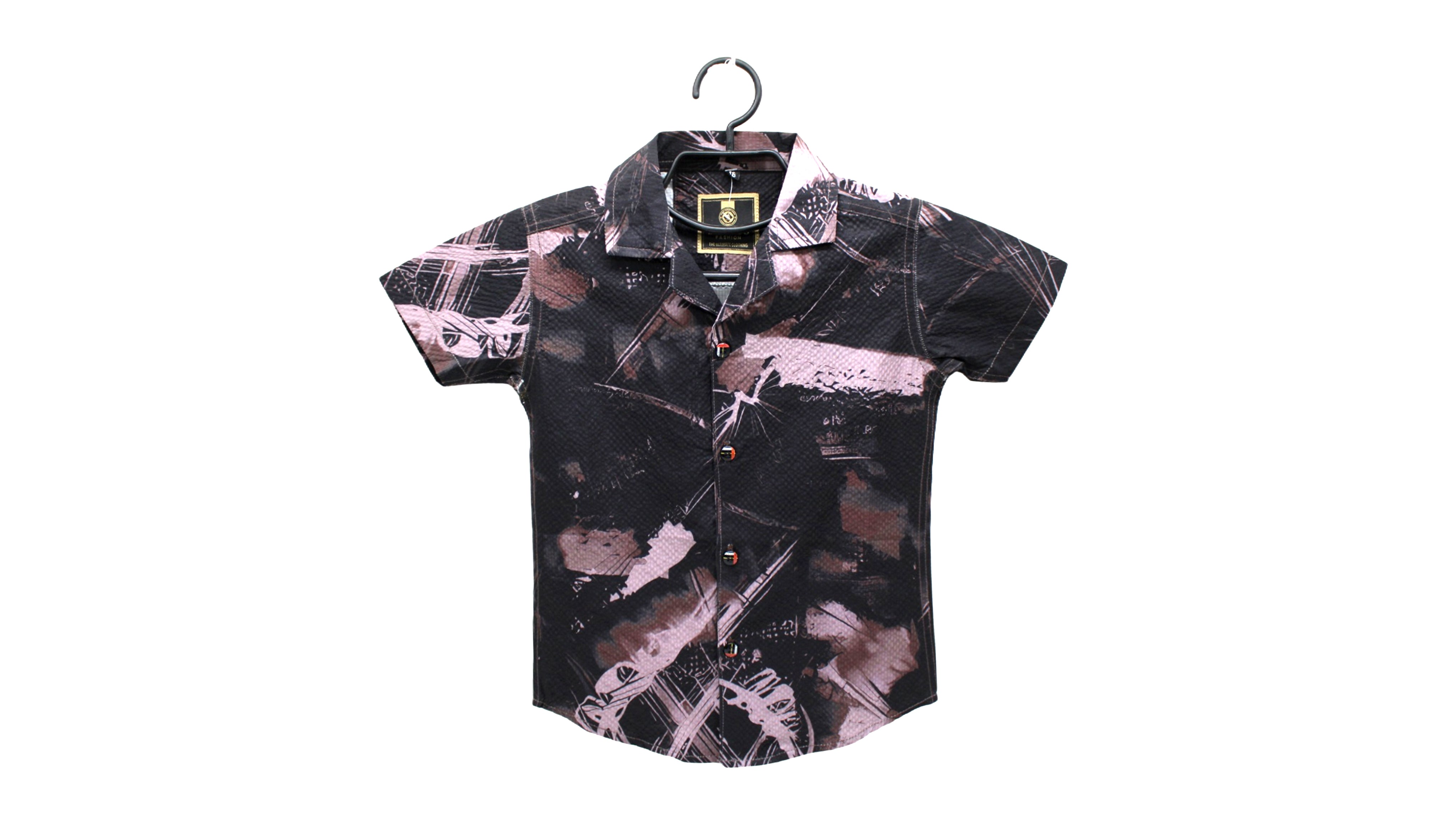 Boys Black Camo Shirt