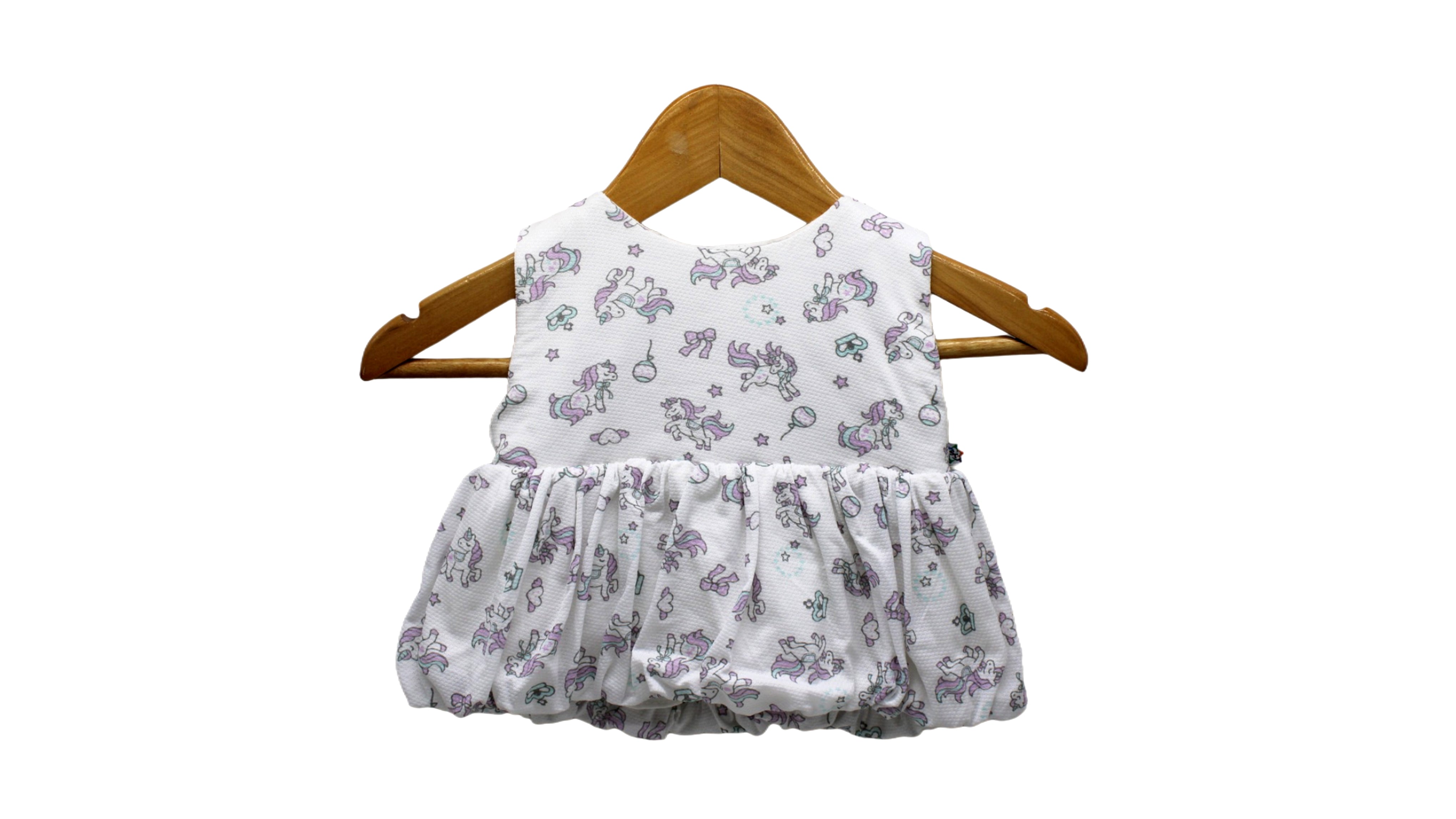 Infant Girls White & Purple Unicorn Frock