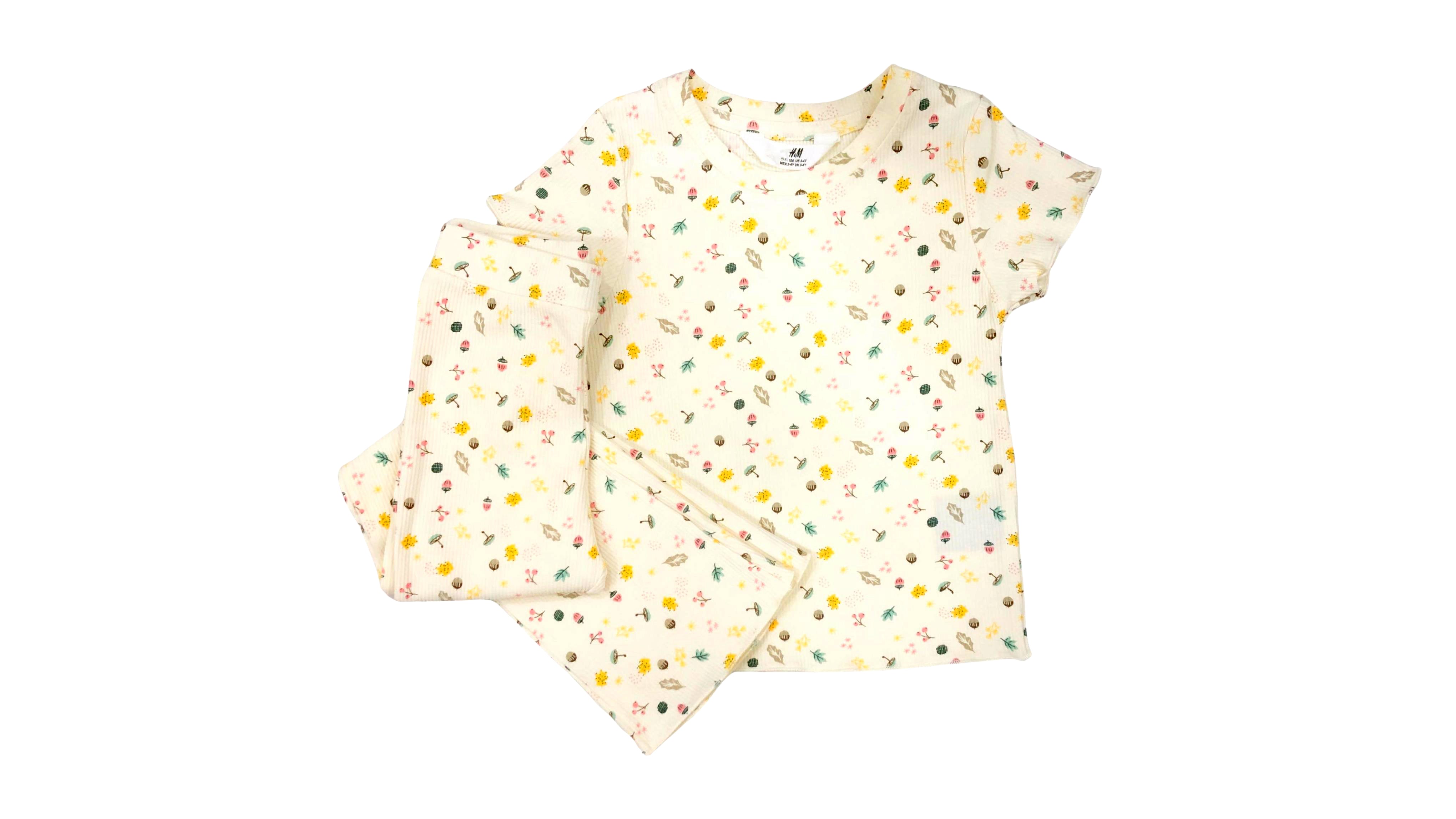Girls Cream Floral Night Wear