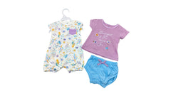 Infant Girls Floral Tee & Blue Shorts 3 Piece Set