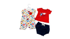 Infant Girls Red Tee 3 Piece Set