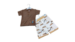 Infant Boys Brown & White 2-Piece Set
