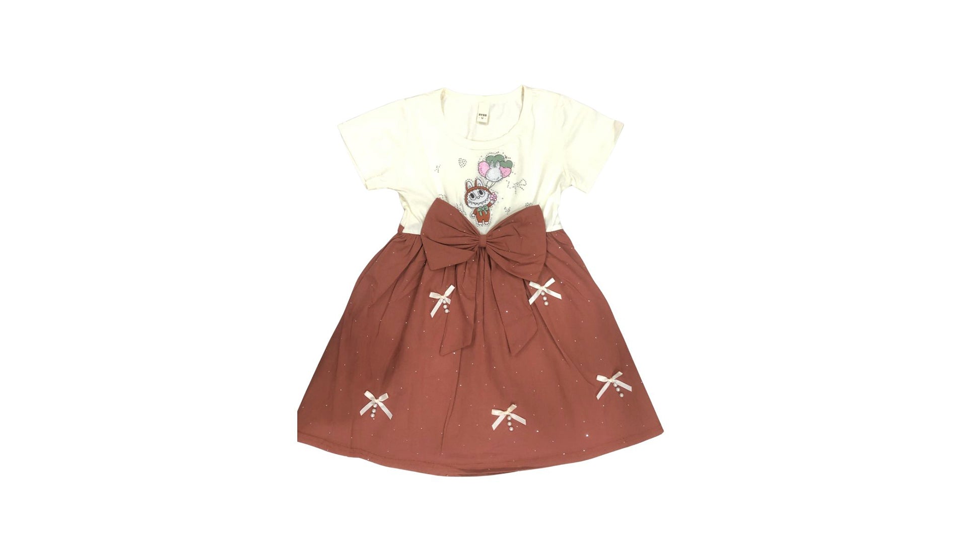 Girls Brown & Cream Frock