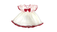 Girls White & Red Bow Frock