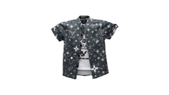 Boys Gray & White Print Shirt 2-Piece Set