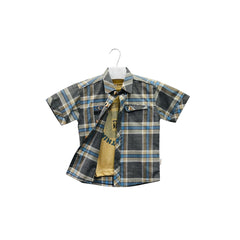 Boy's Check & Yellow Shirt With Sando