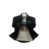 Boys Black Shirt & White Sando