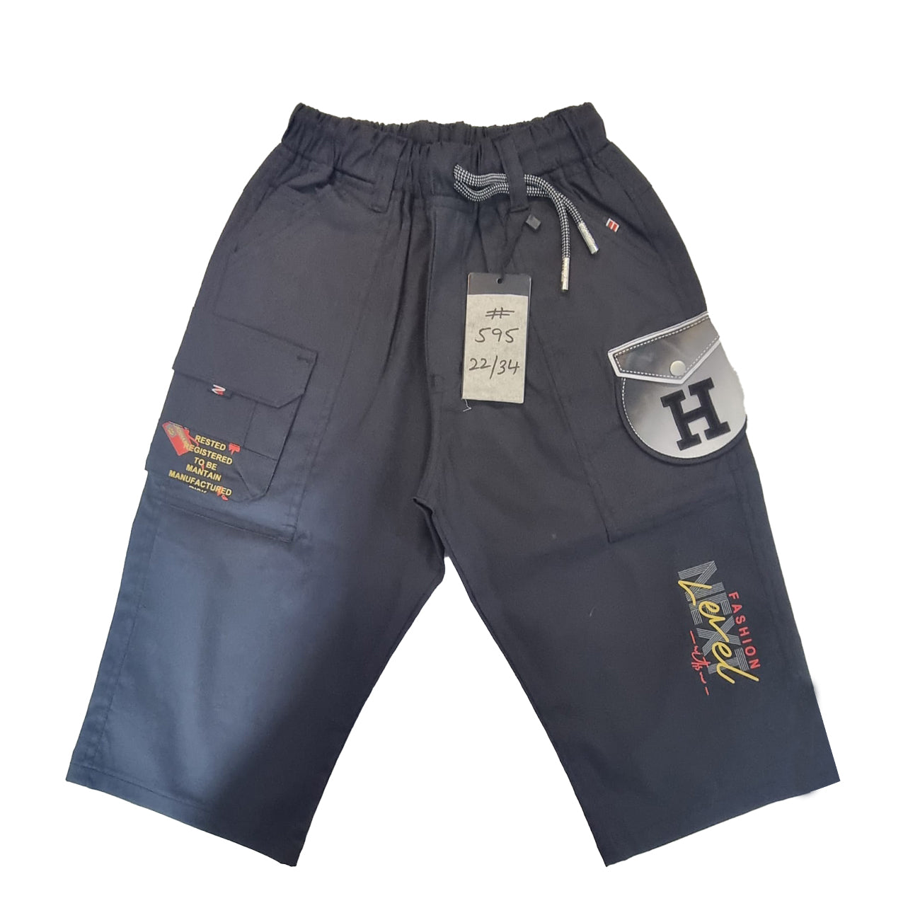 Boys Grey Cotton Short