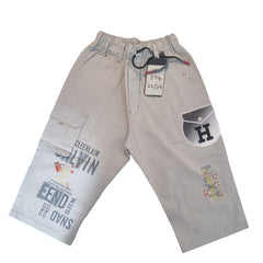 Boys Off White Cotton Short