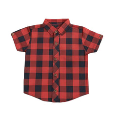 Boys Peach Check Shirt