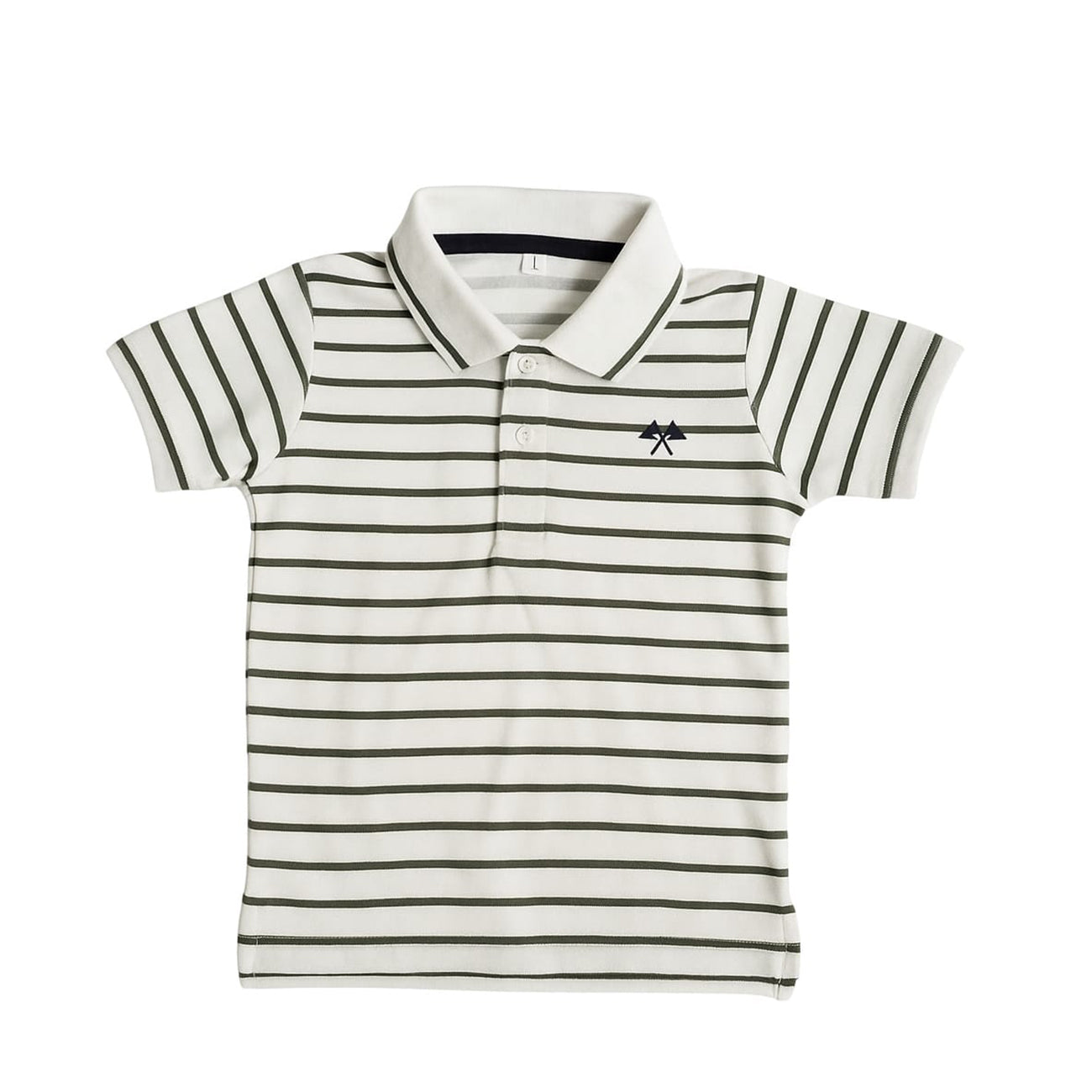 Boys White & Black Stripes Polo
