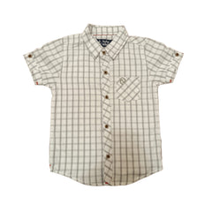 Boys White Check Shirt