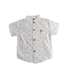 Boys White Navy Shirt