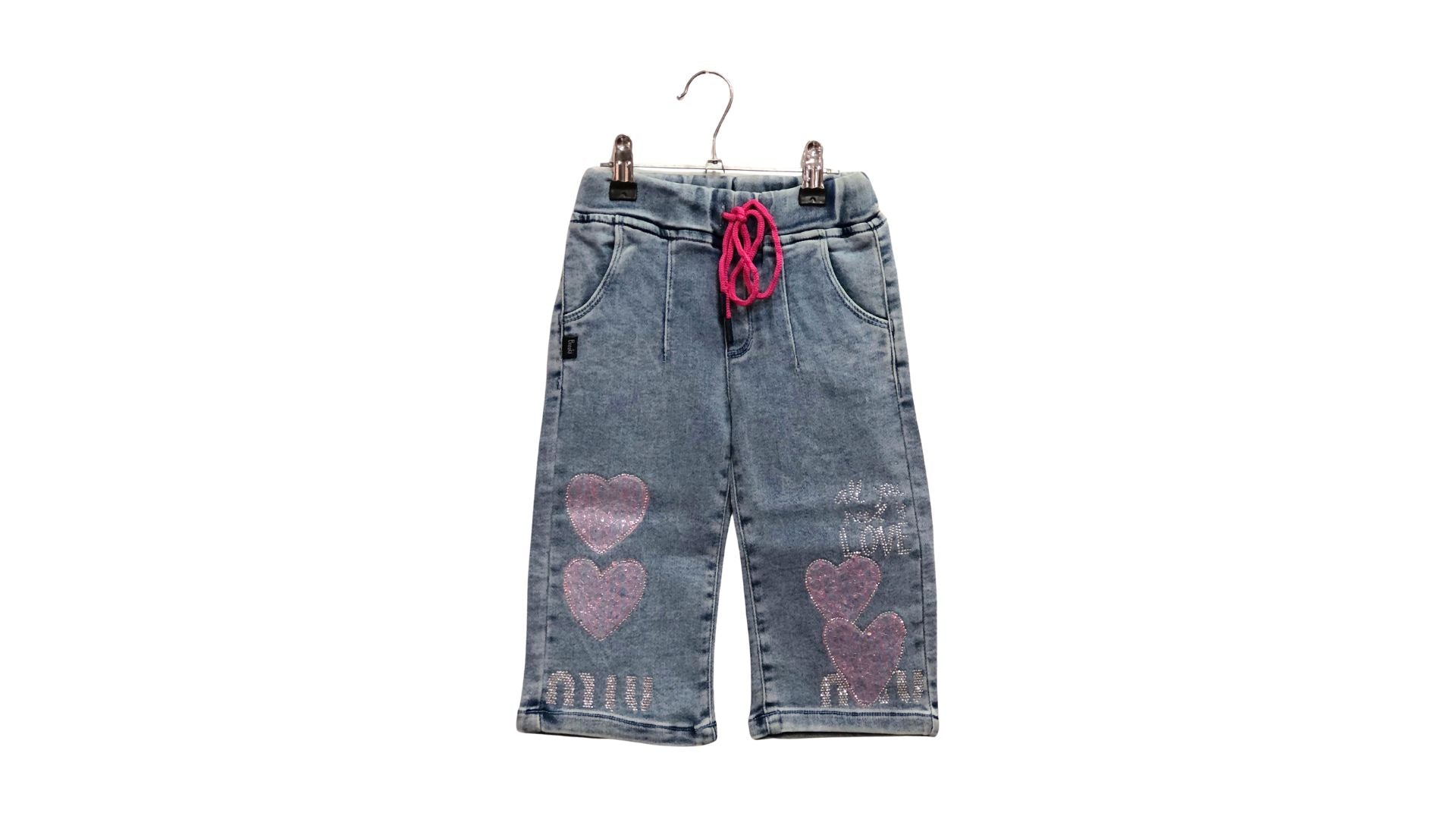 Girls Faded Capri Jeans