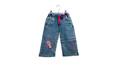 Girls Light Blue Capri Jeans