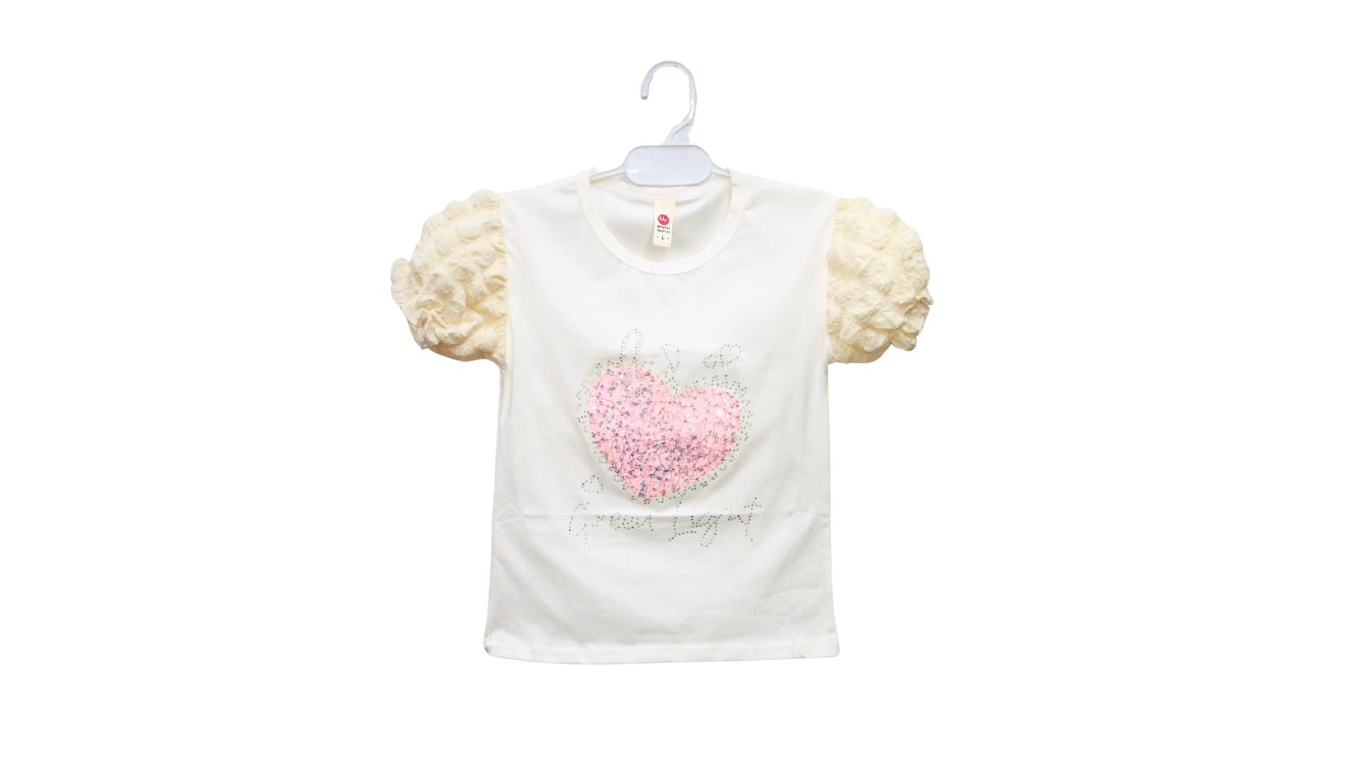 Girls New Sleeves Design White Shirt