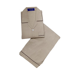 Men's Beige Cotton Nightwear