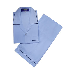 Men's Sky Blue Cotton Nightwear