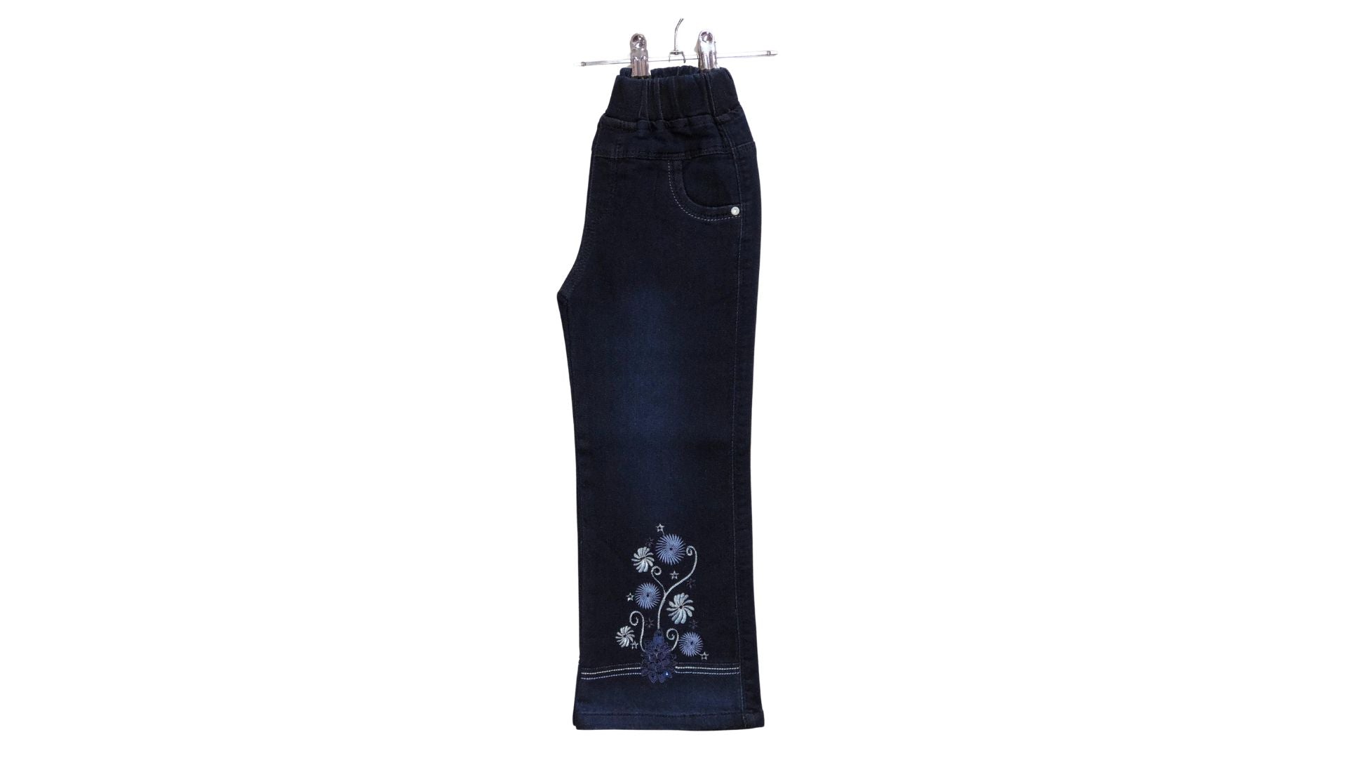 Navy Blue Girl Flower Jeans