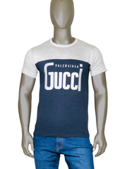 Blue & Grey Round Neck T-Shirt