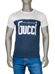 Blue & Grey Round Neck T-Shirt