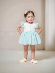 Infant Girls Aqua Ruffled Frock