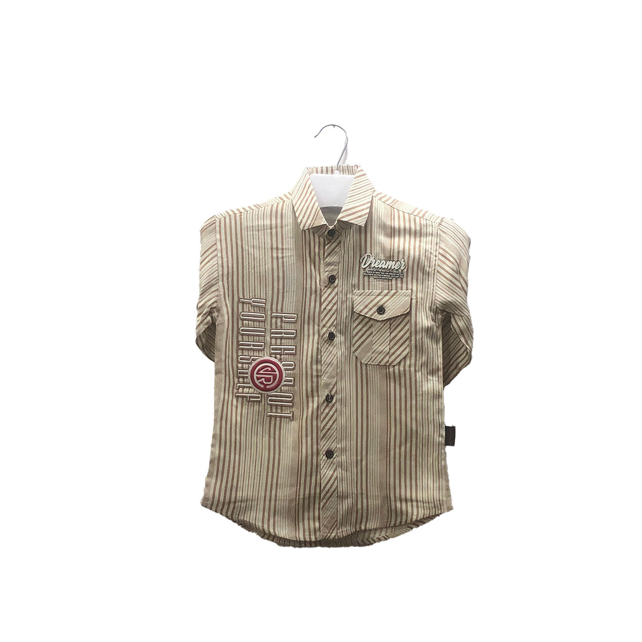 Boys Beige Shirt & White Sando