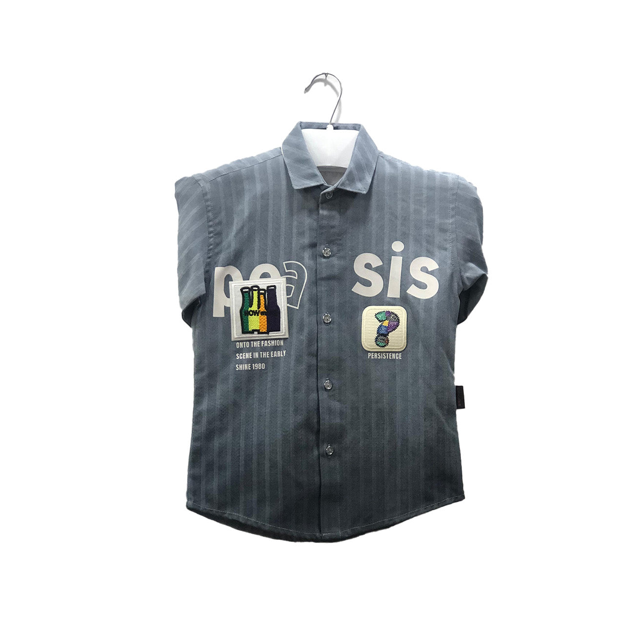 Boys Grey Shirt & White Sando
