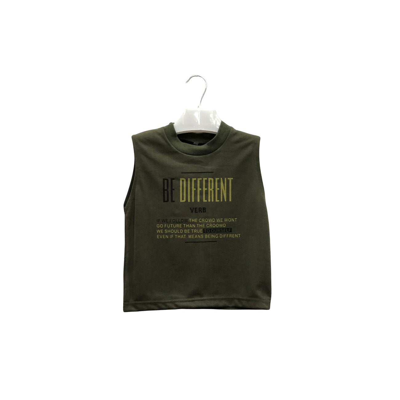 Boy's Khaki & Dark Green Shirt With Sando
