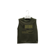 Boy's Khaki & Dark Green Shirt With Sando