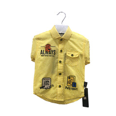 Boys Yellow & White Sando Shirt