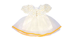 Girls White & Orange Net Frock