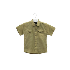 Boy's Khaki & Dark Green Shirt With Sando