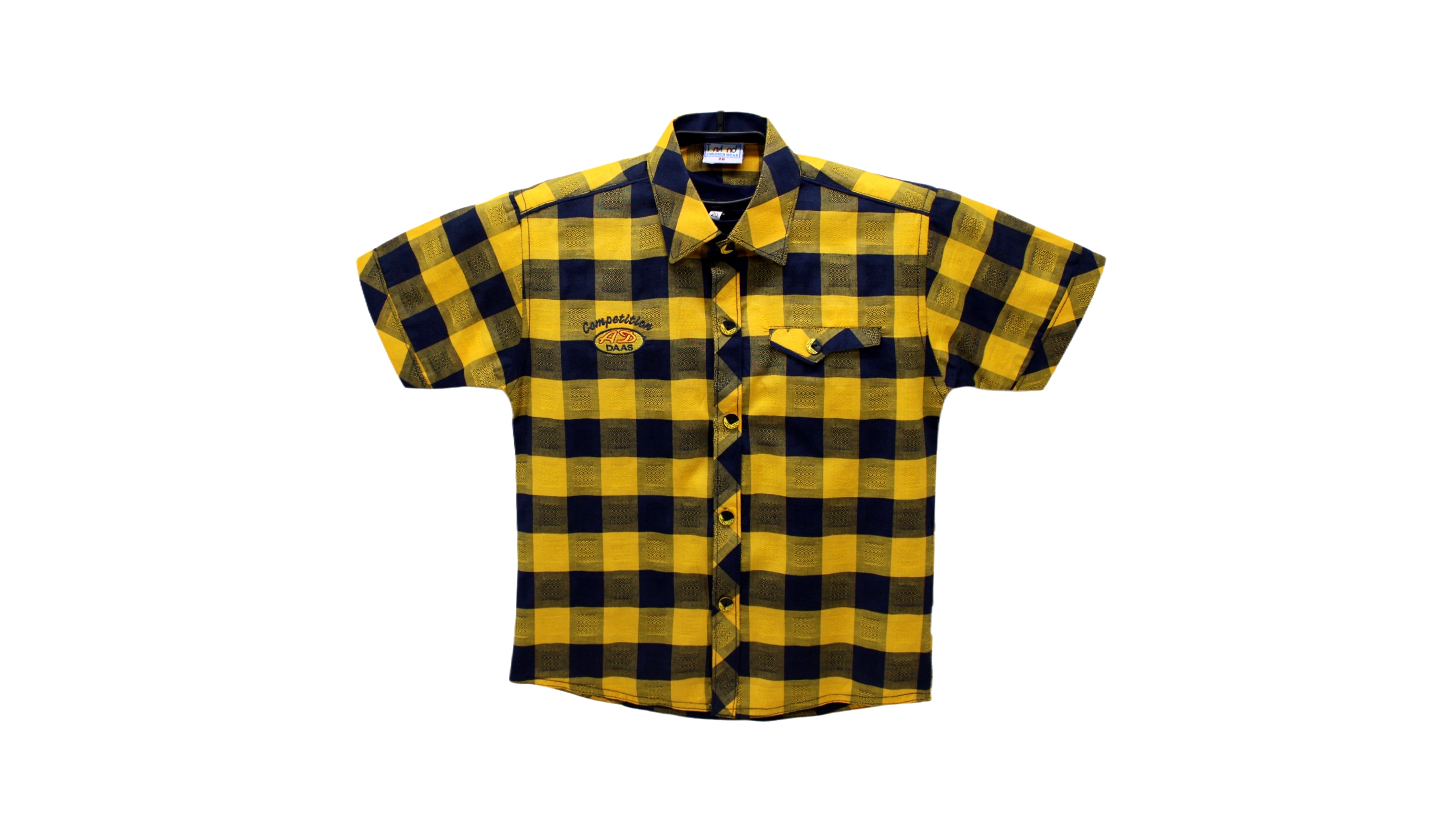 Boys Yellow & Black Check Shirt