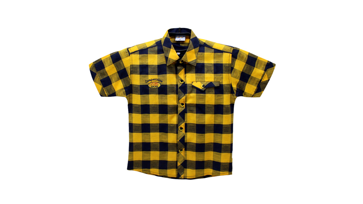 Boys Yellow & Black Check Shirt