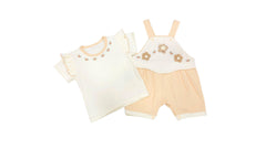 Infant Girls Peach-White Shirt & Romper