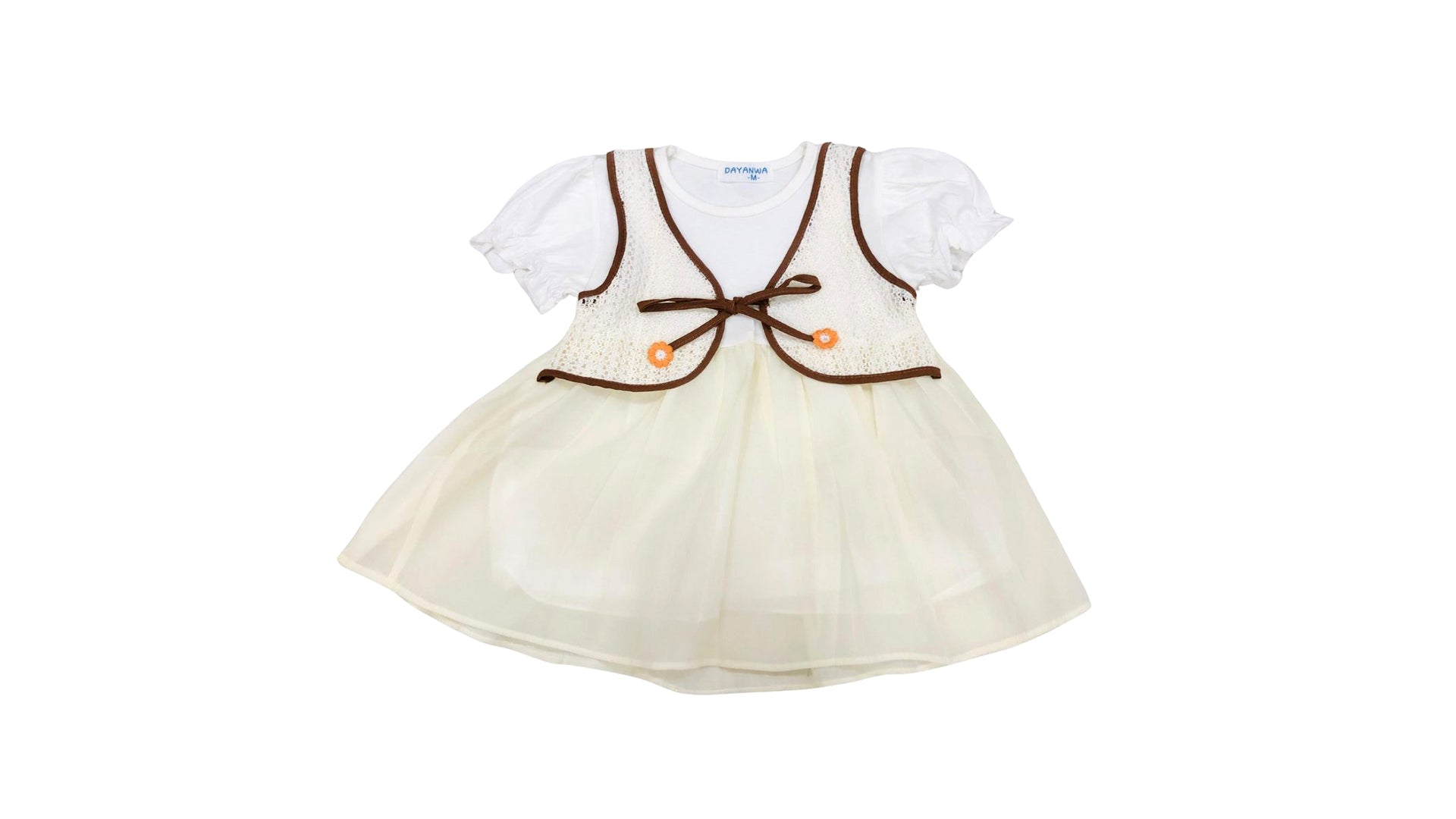 Girls Cream Traditional Frock