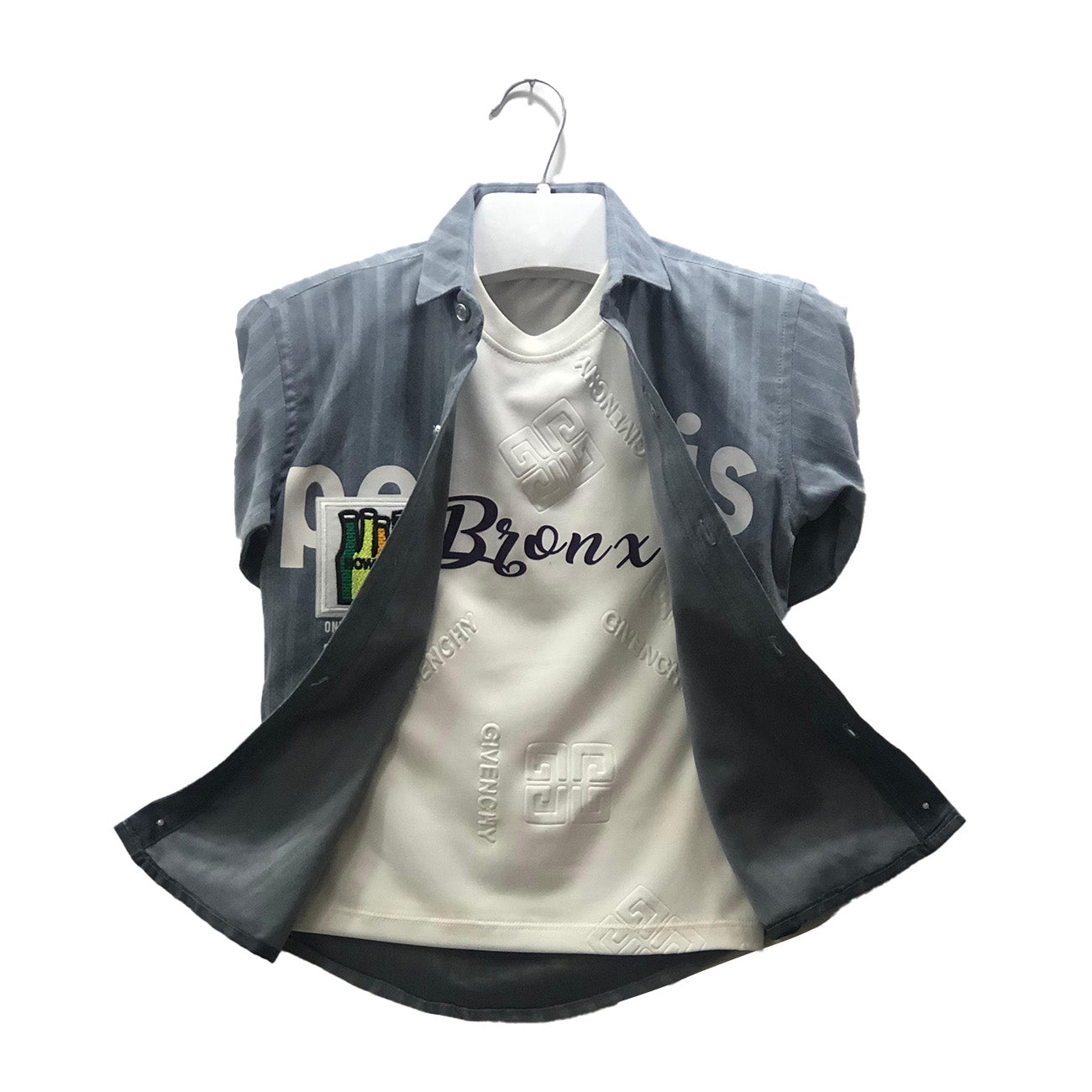 Boys Grey Shirt & White Sando