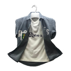 Boys Grey Shirt & White Sando