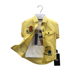 Boys Yellow & White Sando Shirt