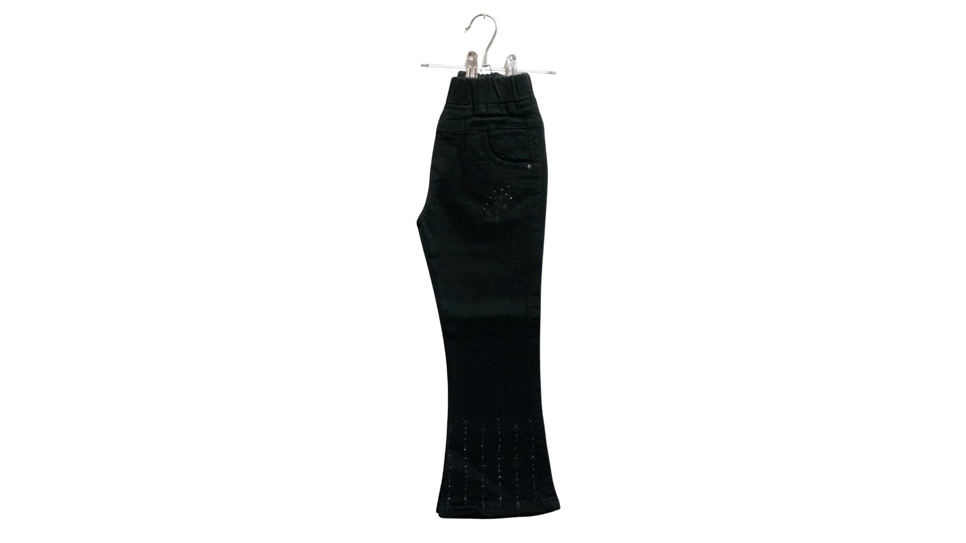 Girls Black Bell Bottom Jeans