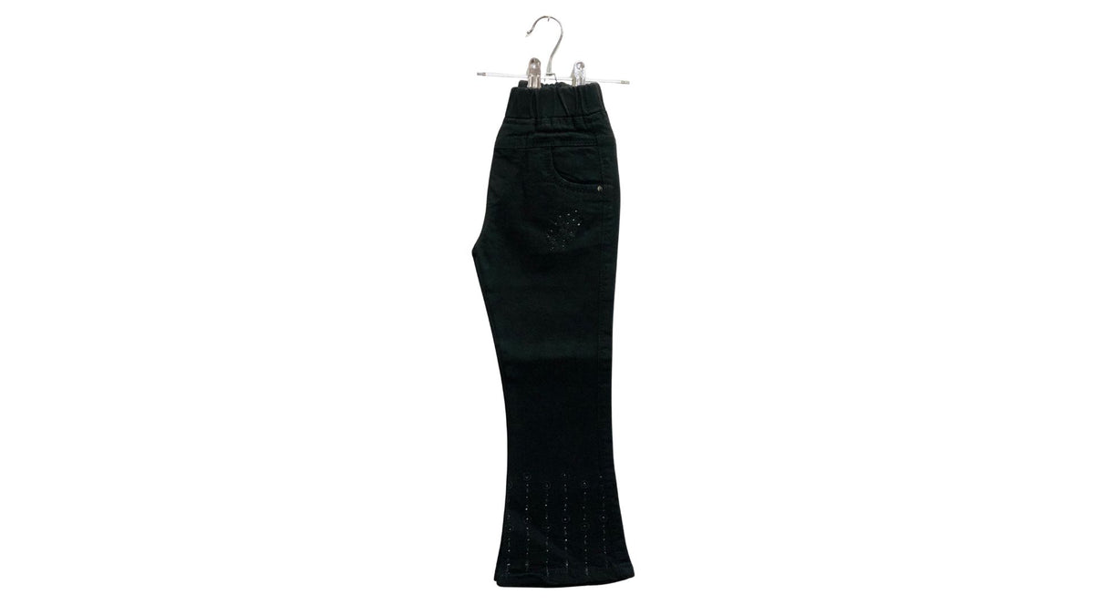Girls Black Bell Bottom Jeans