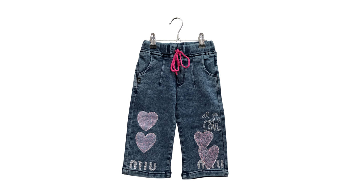 Girls Denim Capri Jeans