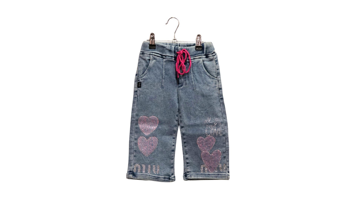 Girls Faded Capri Jeans 