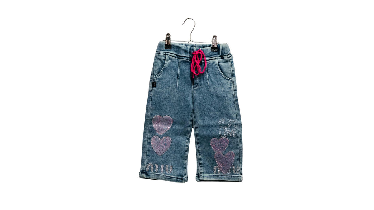 Girls Light Denim Capri Jeans