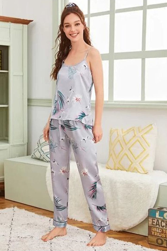 Silver Silk Flair Satin Nightwear 7pcs